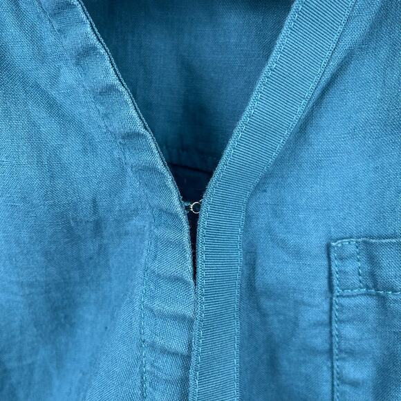 Athleta Playa Linen Tie Wrap Top Borealis Green Size XS - Picture 5 of 10